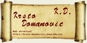 Krsto Domanović vizit kartica